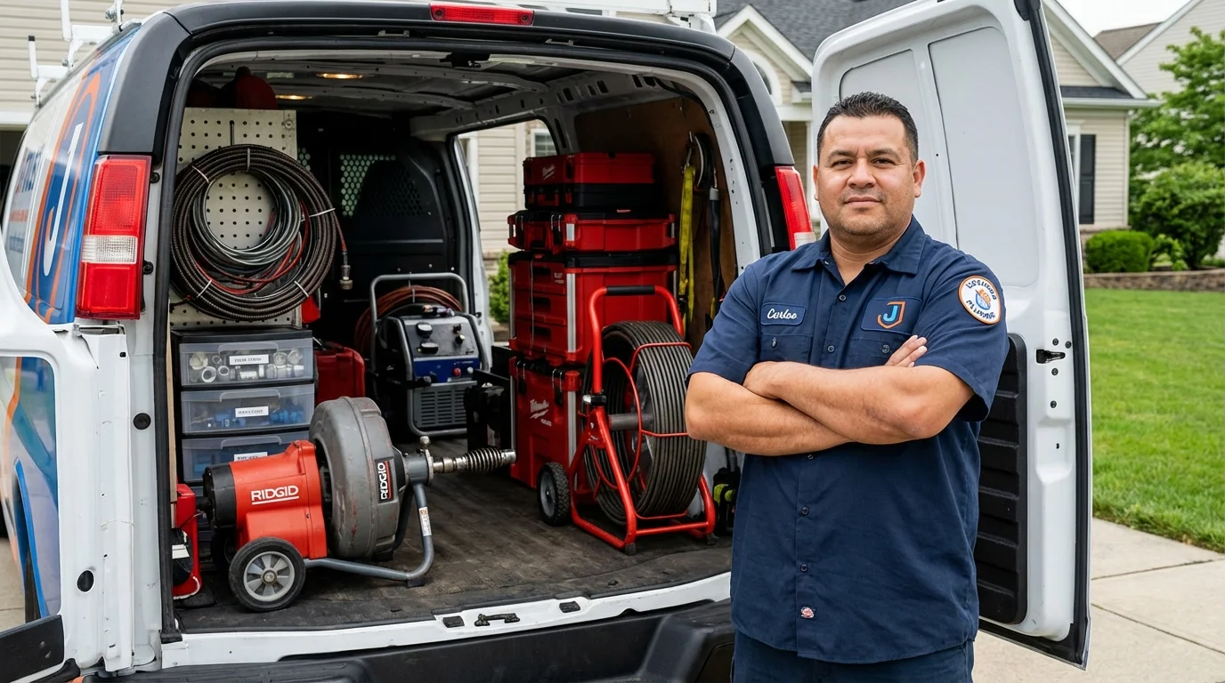 Professional drain cleaning equipment and Johns Plumbing LLC plumber in Bethel Island