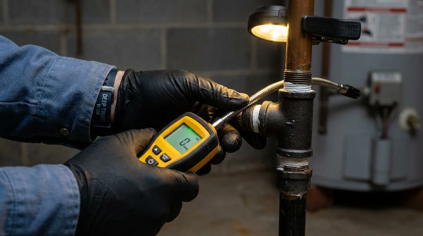 Gas leak detection with electronic sniffer by Johns Plumbing LLC in Bethel Island
